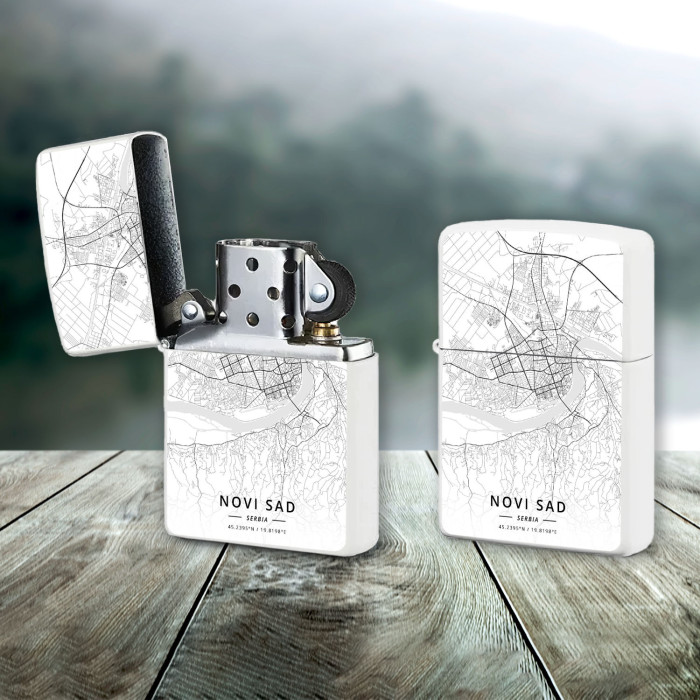 Zippo Upaljač Novi Sad Mapa White 4339